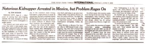 El New York Times informa sobre la ola de secuestros de México (7 de junio de 2002)