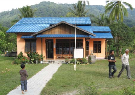 El ASRI Klinik con las selvas tropicales del Parque Nacional Ganung Palung detrás.