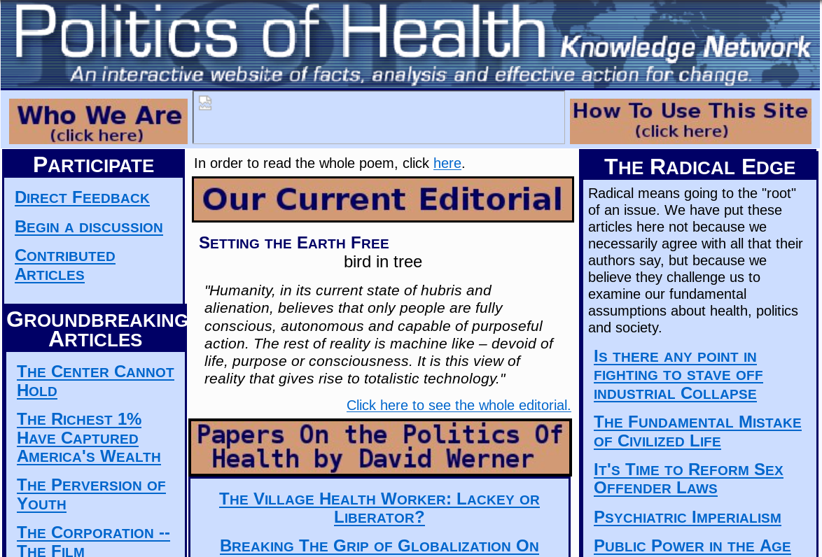 The frontpage in 2010.