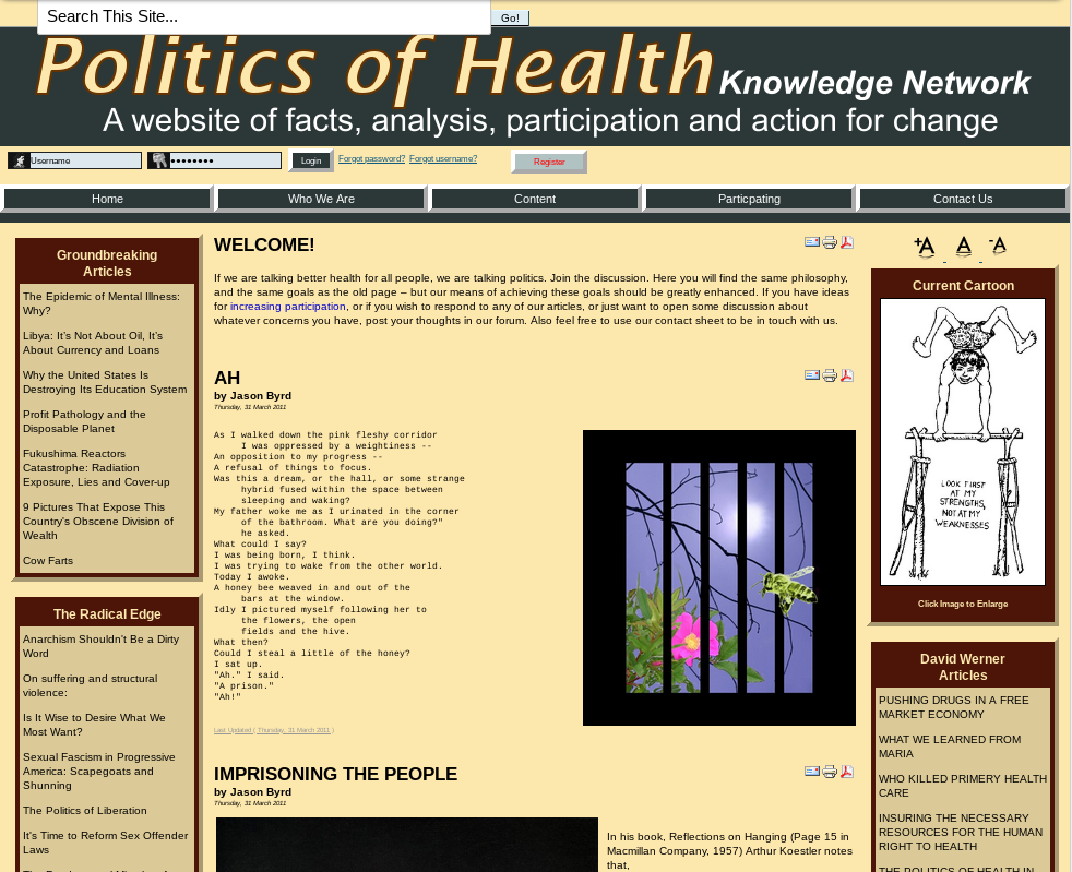 The frontpage in 2011.