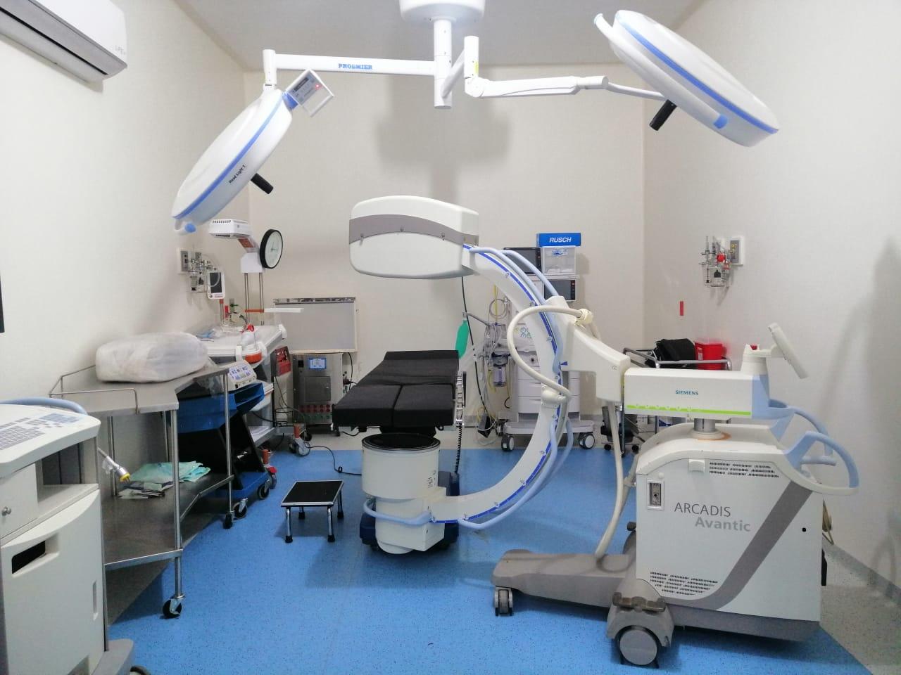 The modern, well-equipped operating room in the new clinic.