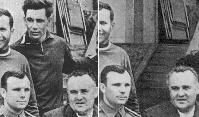 The Soviet Union airbrushed politically inconvenient cosmonauts out of official photos during the Space Race.